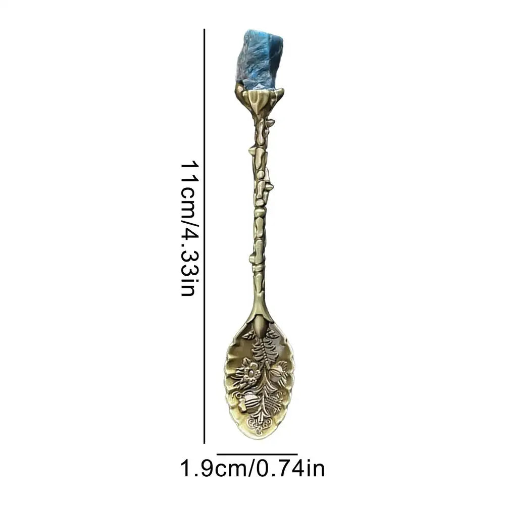 1 Pcs Spoon Vintage Carved Alloy Coffee Spoon Ice Cream Dessert Tea Dining Kitchen Accessories