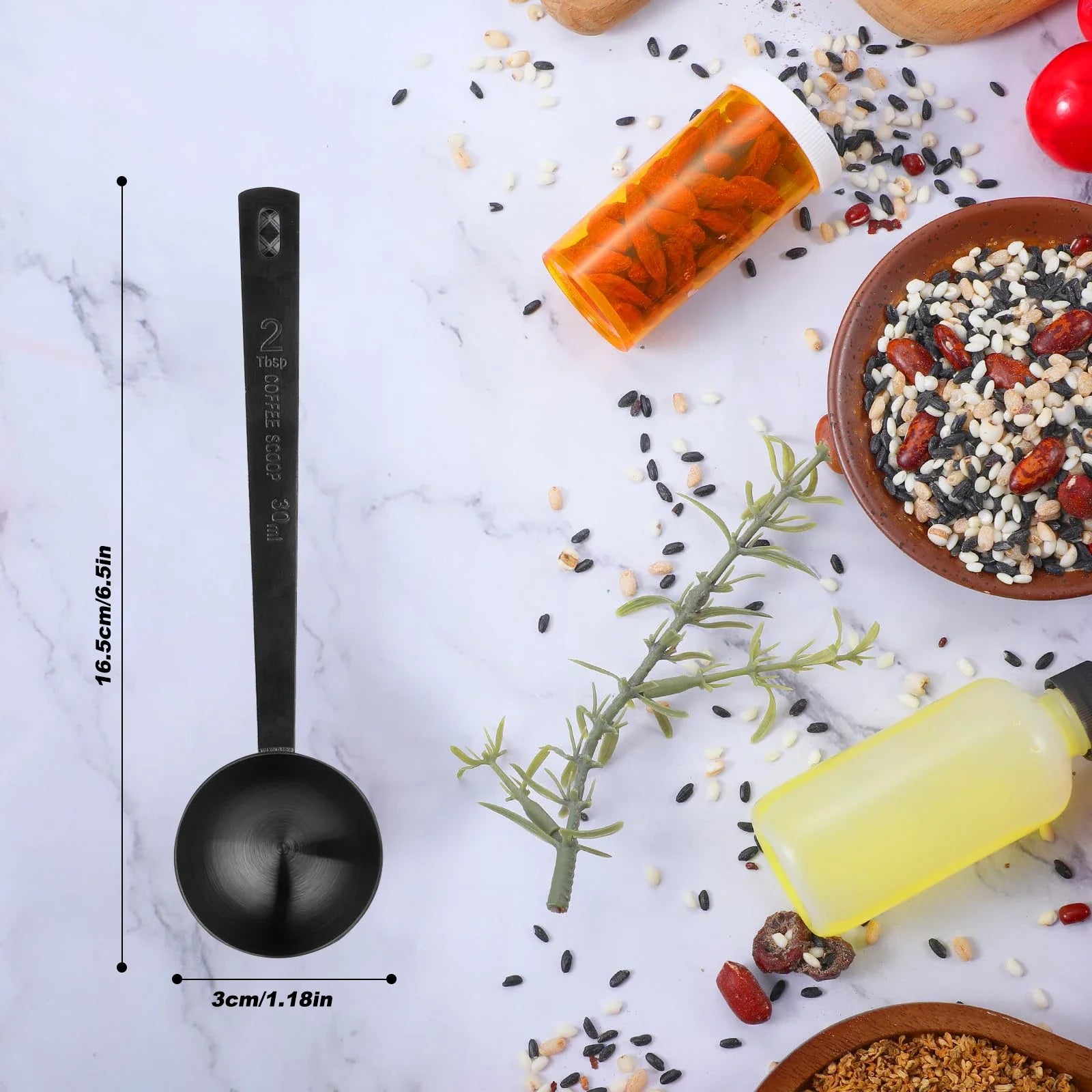 Coffee Scoop, 2 Tablespoon Stainless Steel Measuring Spoon for Ground Coffee, Durable, Easy to Use