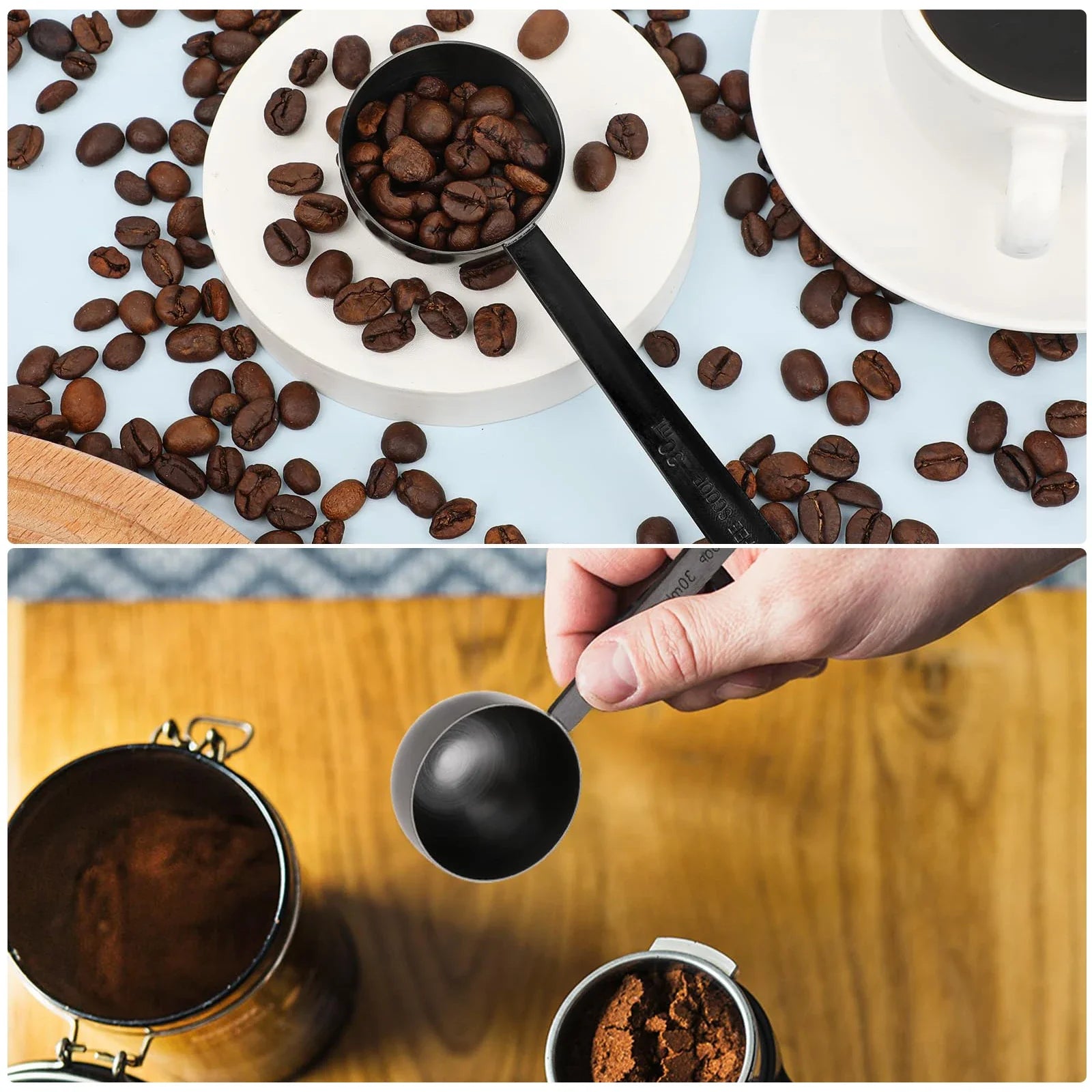 Coffee Scoop, 2 Tablespoon Stainless Steel Measuring Spoon for Ground Coffee, Durable, Easy to Use