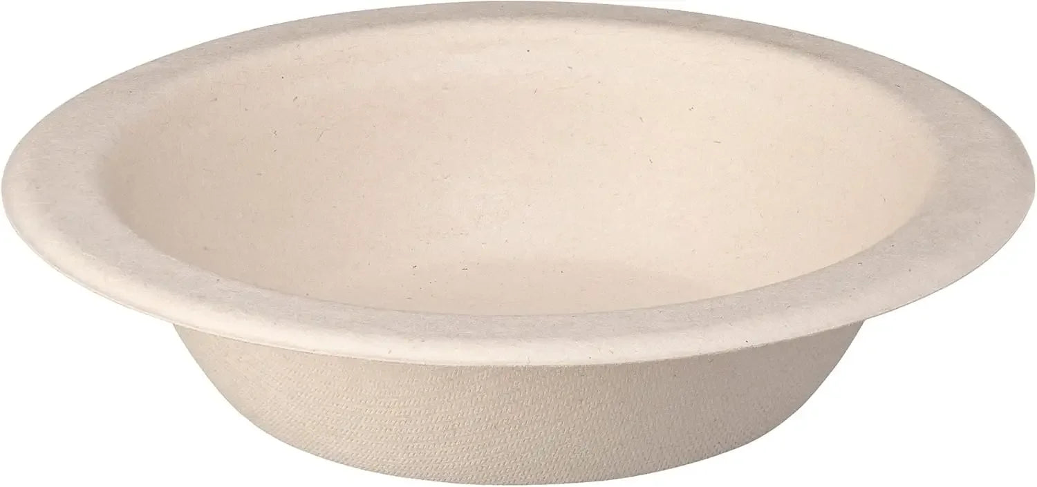 [Case of 750 100% Compostable Paper Bowls 16 oz. Heavy-Duty Kraft Paper Soup Bowls - Eco-Friendly Disposable Sugarcane Bowls