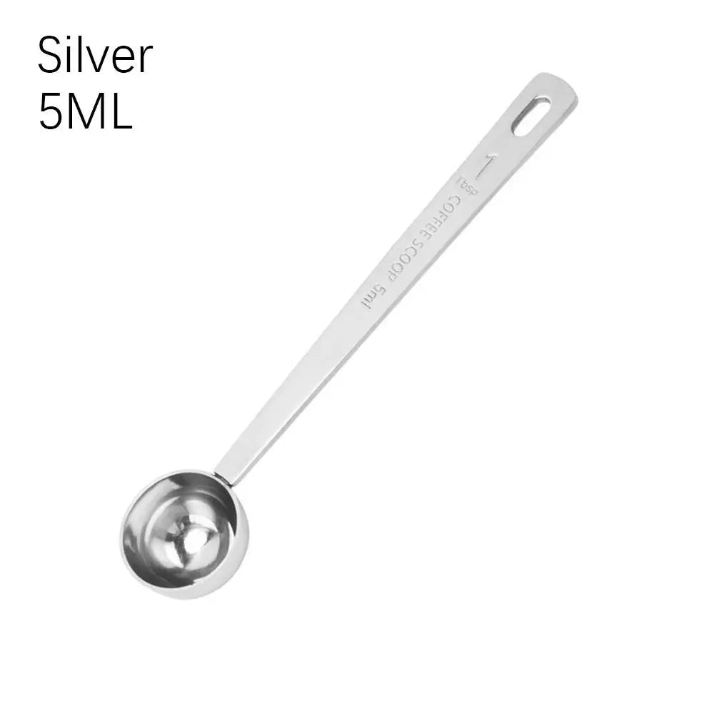 Fashion High Quality Durable Coffee Scoop Powder Spoon Thicken Stainless Steel Tablespoon Measuring Spoon 5/10/15/20/30ML New