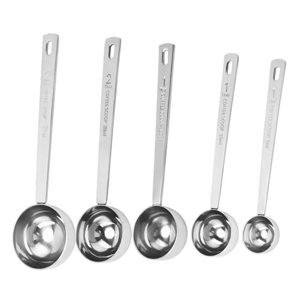 Fashion High Quality Durable Coffee Scoop Powder Spoon Thicken Stainless Steel Tablespoon Measuring Spoon 5/10/15/20/30ML New