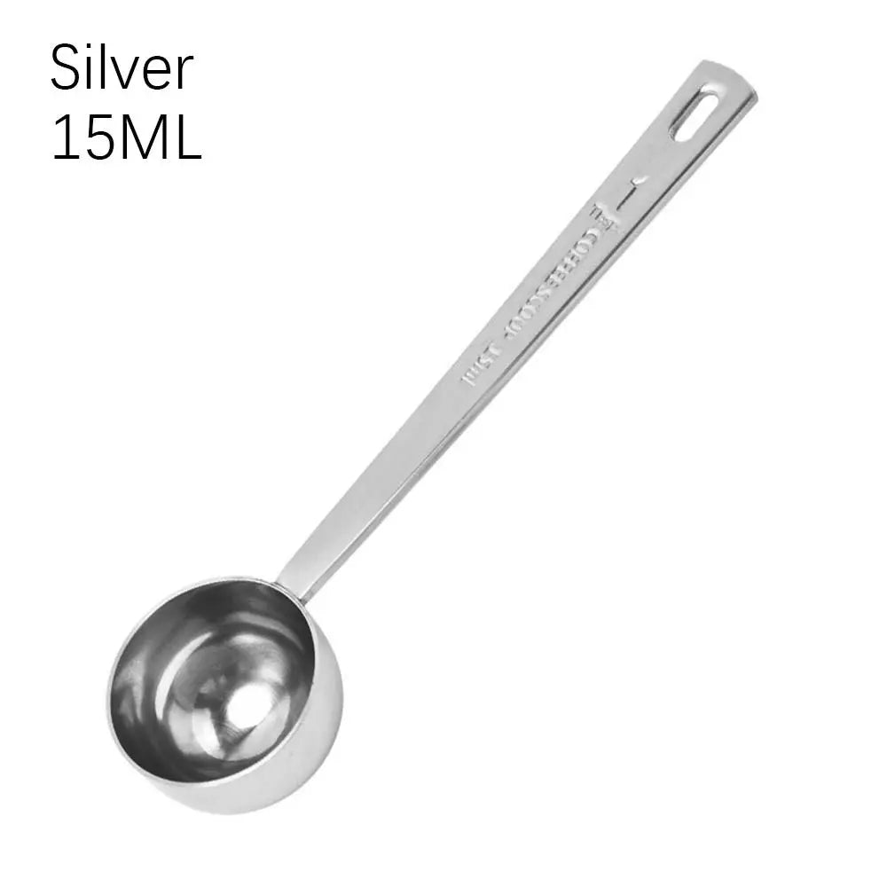 Fashion High Quality Durable Coffee Scoop Powder Spoon Thicken Stainless Steel Tablespoon Measuring Spoon 5/10/15/20/30ML New