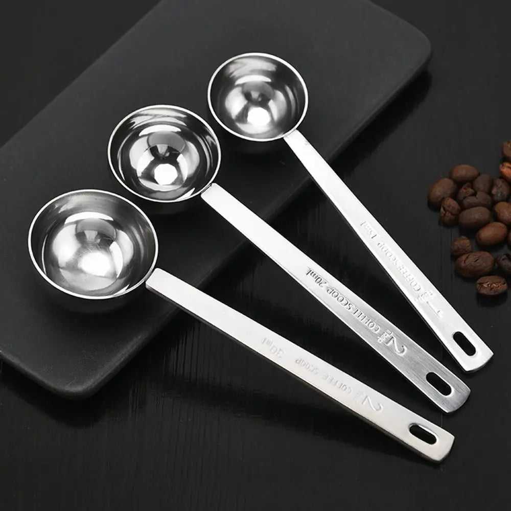 Fashion High Quality Durable Coffee Scoop Powder Spoon Thicken Stainless Steel Tablespoon Measuring Spoon 5/10/15/20/30ML New