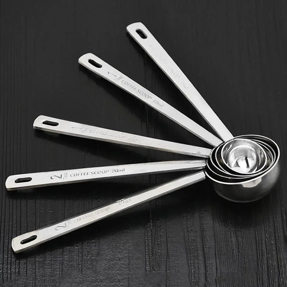Fashion High Quality Durable Coffee Scoop Powder Spoon Thicken Stainless Steel Tablespoon Measuring Spoon 5/10/15/20/30ML New