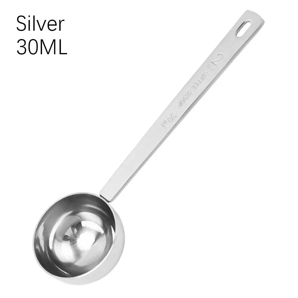 Fashion High Quality Durable Coffee Scoop Powder Spoon Thicken Stainless Steel Tablespoon Measuring Spoon 5/10/15/20/30ML New