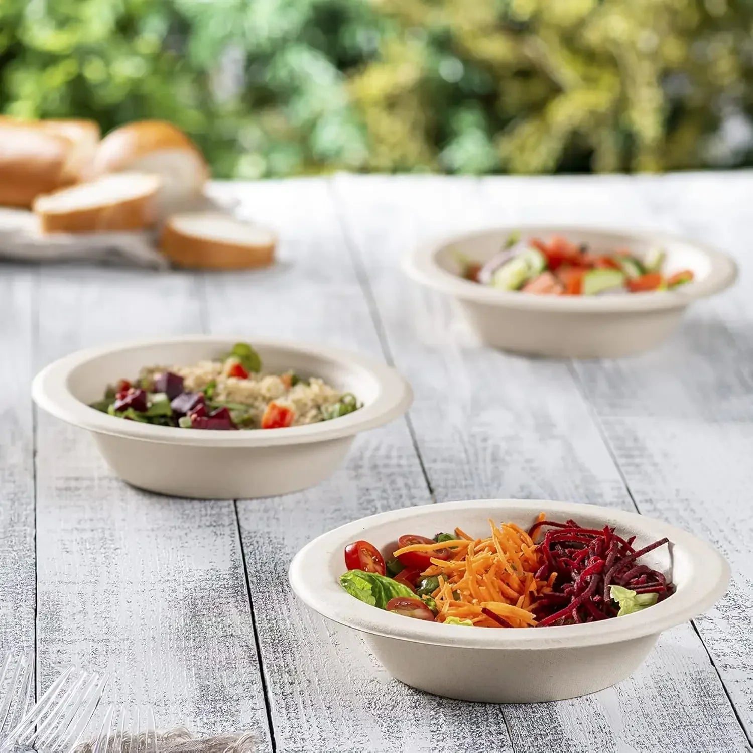 [Case of 750 100% Compostable Paper Bowls 16 oz. Heavy-Duty Kraft Paper Soup Bowls - Eco-Friendly Disposable Sugarcane Bowls